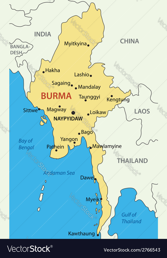 Utm map of state and division in myanmar